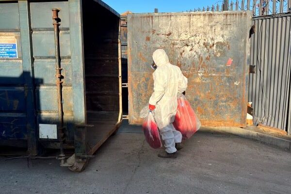 asbestos unloading rotated
